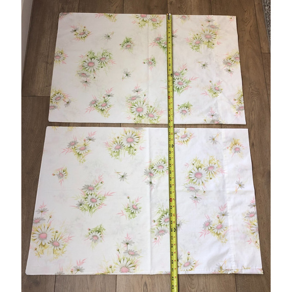 Vintage Springmaid Wondercale Non Iron USA 2 Standard Pillowcases Floral MCM - Picture 5 of 7